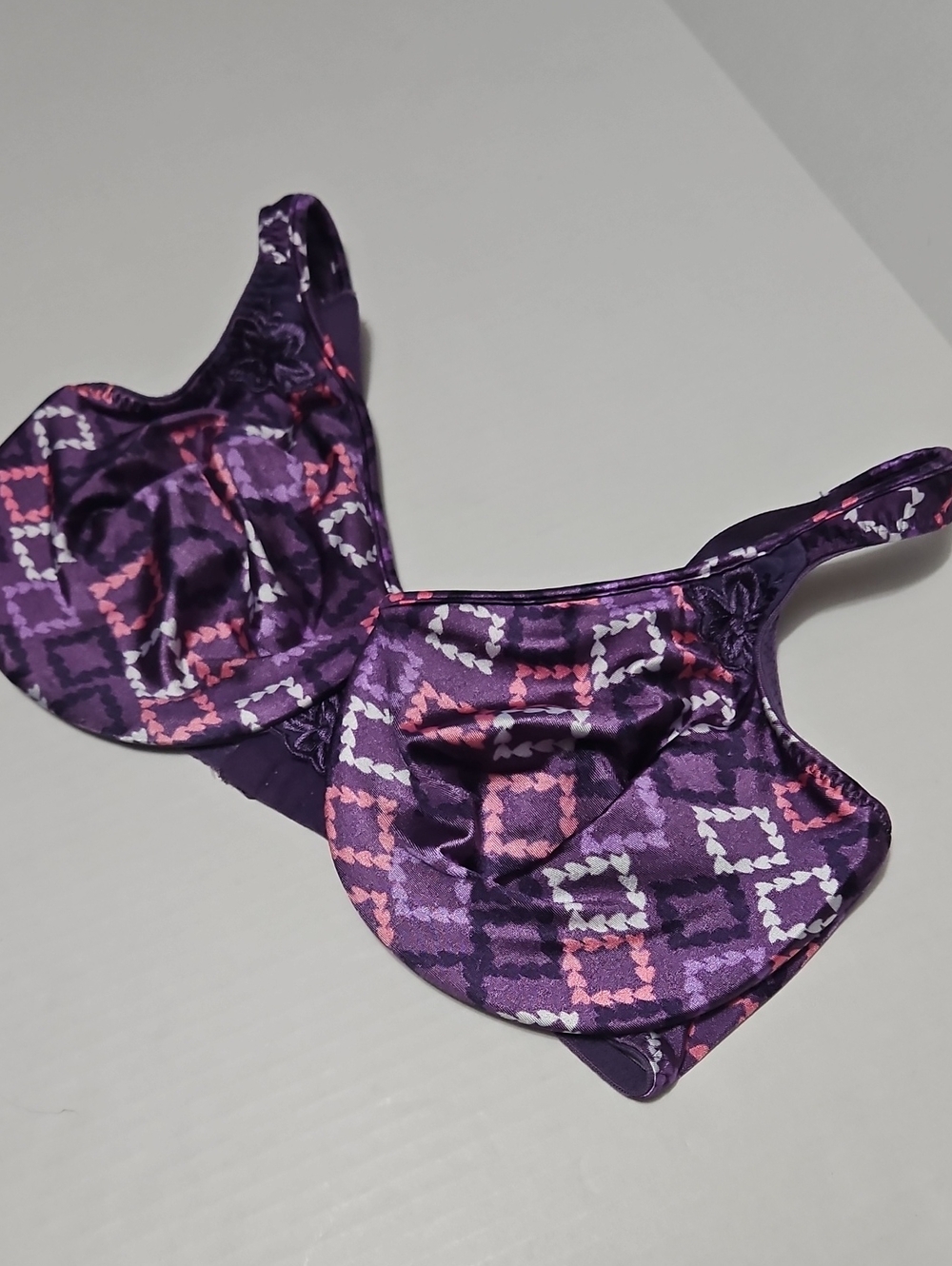 Curvation Purple Plaid Underwire Lined Bra Size 42D
